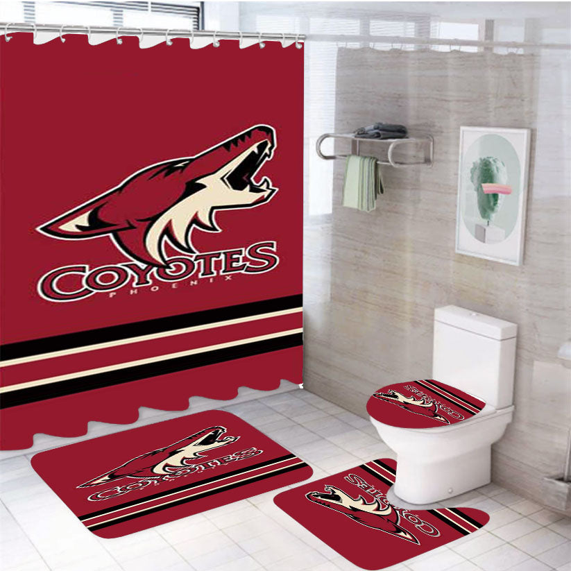 Phoenix Coyotes 4Pcs Bathroom Set Shower Curtain