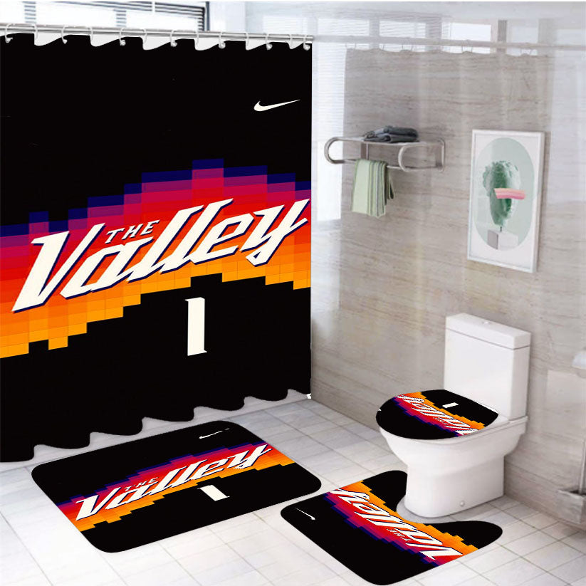 Phoenix Suns Basketball The Valley 4Pcs Bathroom Set Shower Curtain