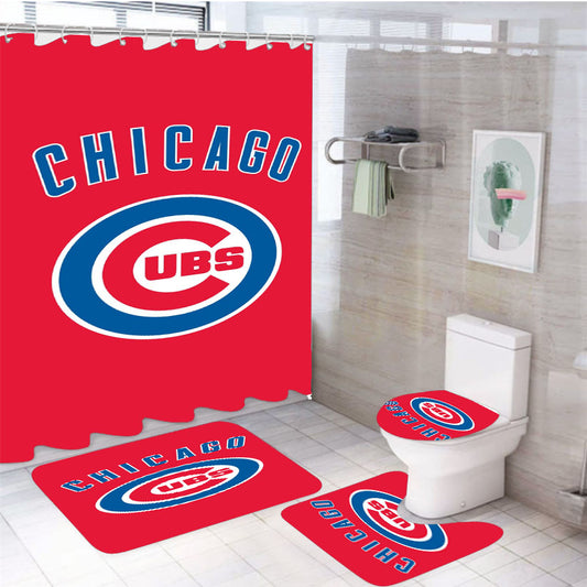 Photos Hd Chicago Cubs 4Pcs Bathroom Set Shower Curtain