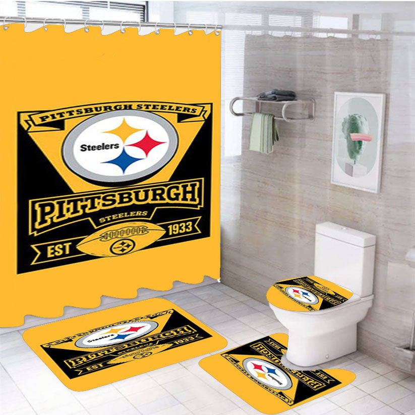 Pittsburgh Steelers 1933 4Pcs Bathroom Set Shower Curtain