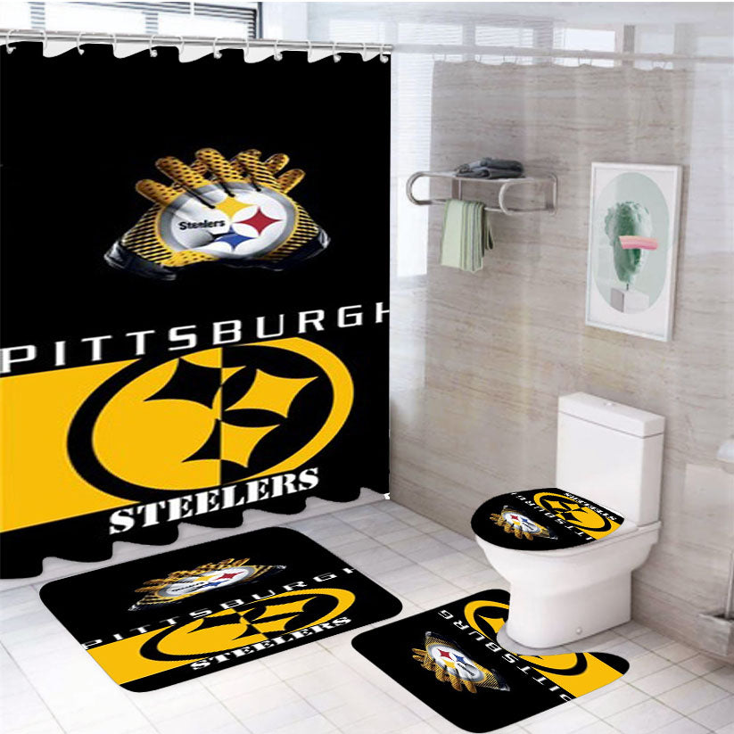 Pittsburgh Steelers New 4Pcs Bathroom Set Shower Curtain