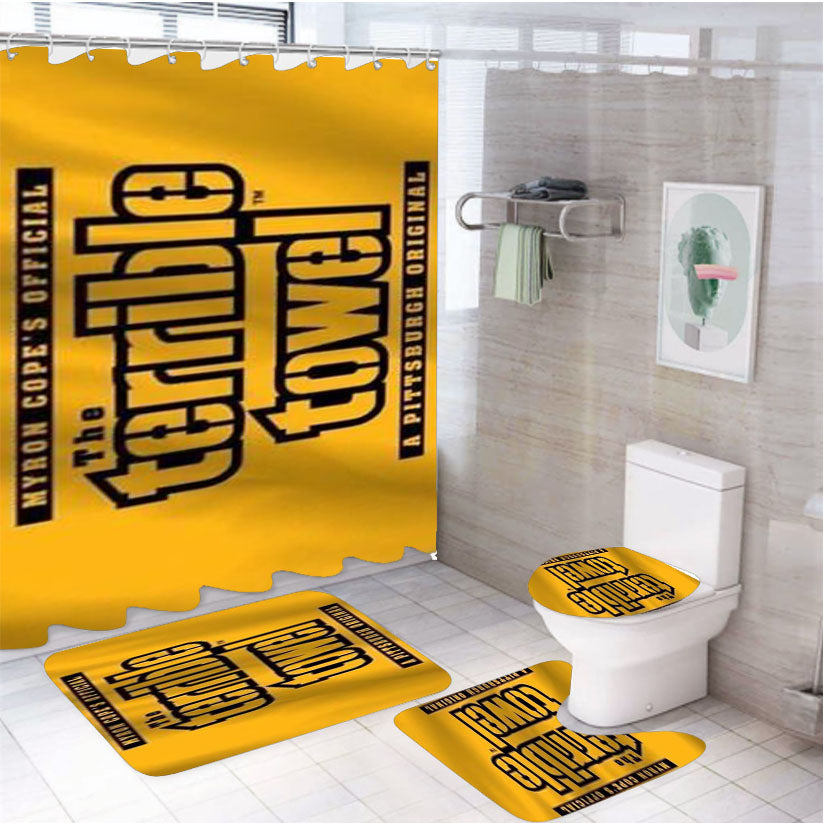 Pittsburgh Steelers Towel 4Pcs Bathroom Set Shower Curtain