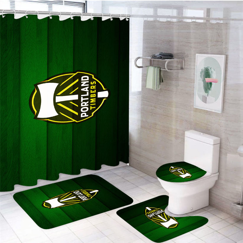 Portland Timbers Wood G 4Pcs Bathroom Set Shower Curtain