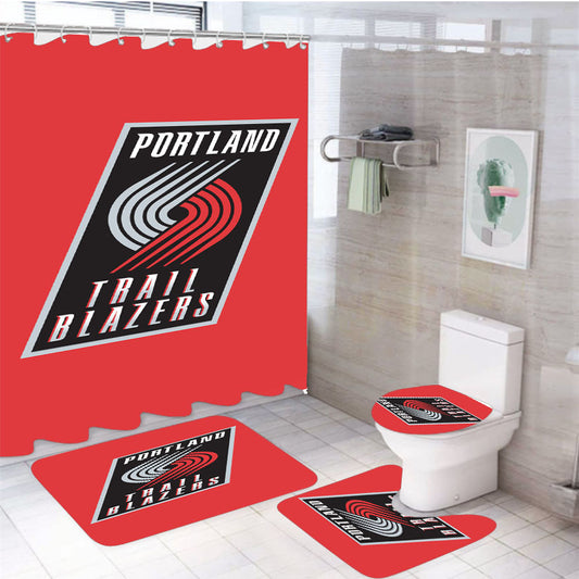 Portland Trail Blazers 4Pcs Bathroom Set Shower Curtain