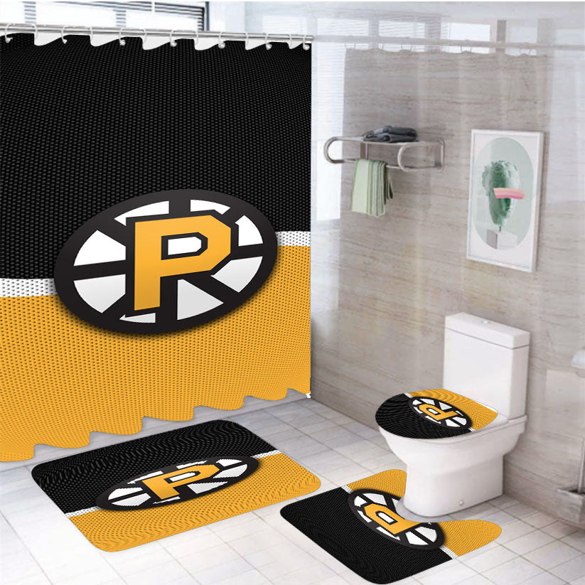 Providence Bruins Logo Jersey 4Pcs Bathroom Set Shower Curtain