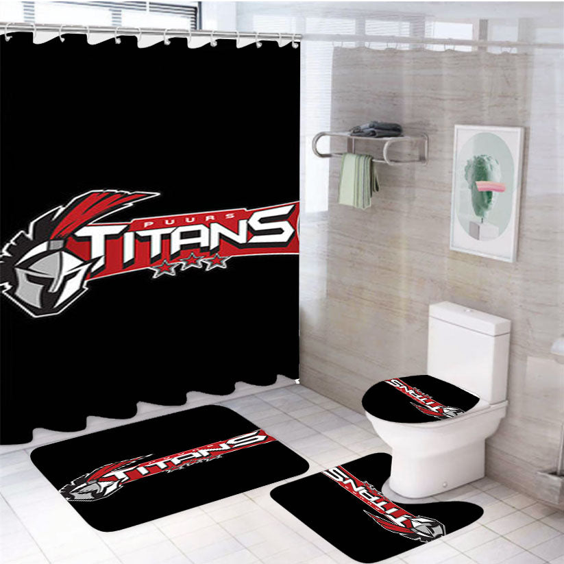 Puurs Titans Logo 4Pcs Bathroom Set Shower Curtain