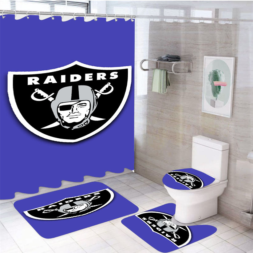 Raiders Basket Ball 4Pcs Bathroom Set Shower Curtain