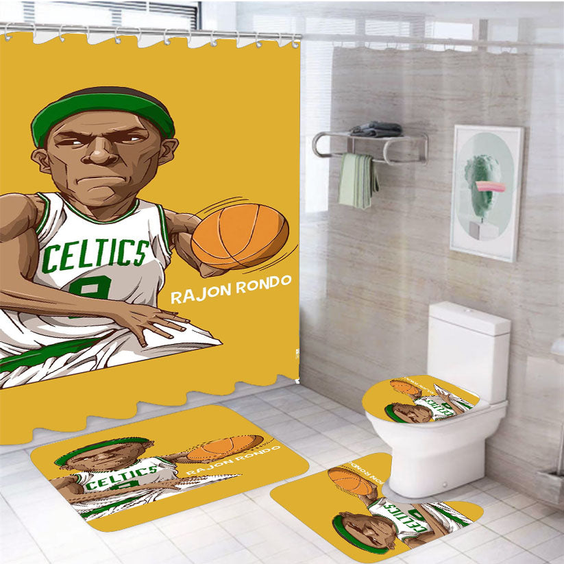 Rajon Rondo Yellow 4Pcs Bathroom Set Shower Curtain