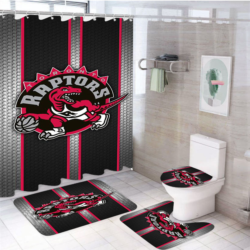 Raptors Nba 4Pcs Bathroom Set Shower Curtain