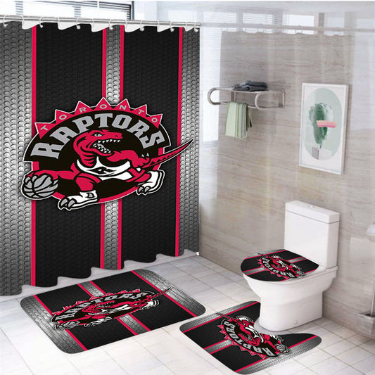 Raptors Nba 4Pcs Bathroom Set Shower Curtain