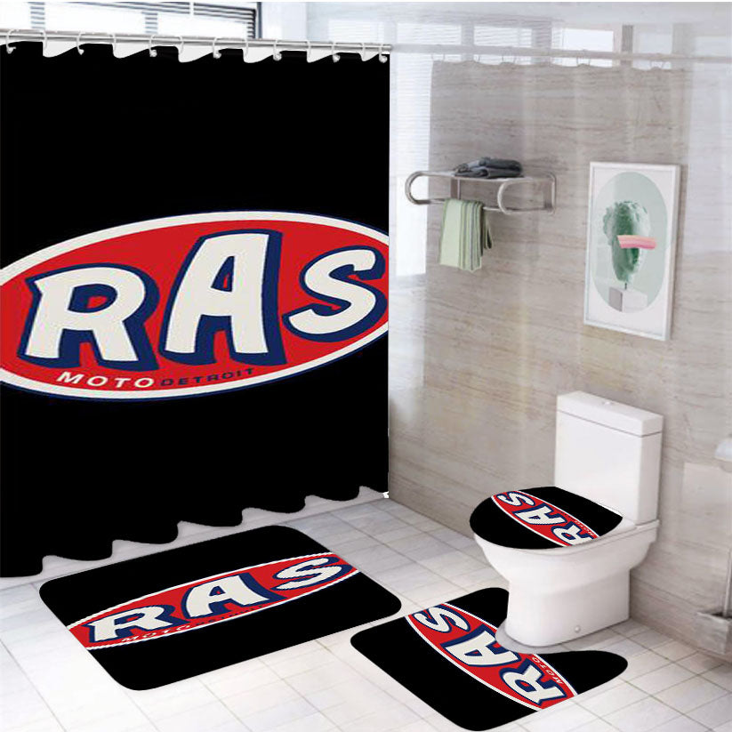 Ras Moto Detroit 4Pcs Bathroom Set Shower Curtain