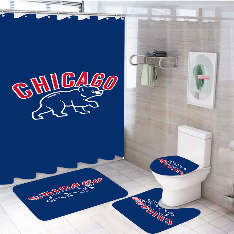 Recruit Chicago Cubs 2 4Pcs Bathroom Set Shower Curtain