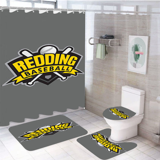 Redding Baseball Logo Gray 4Pcs Bathroom Set Shower Curtain