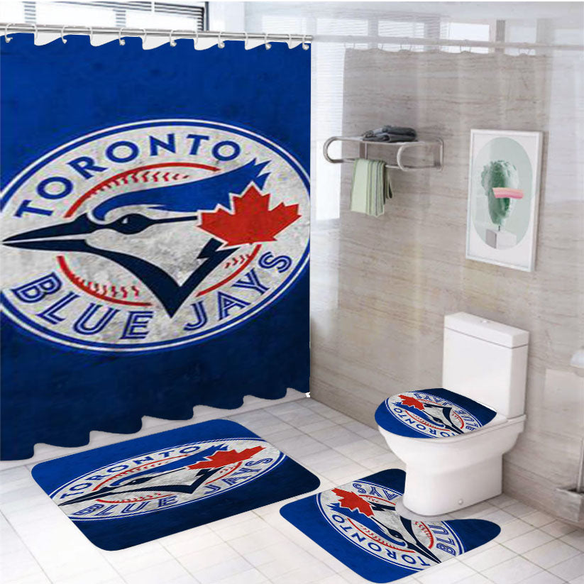 Retro Toronto Blue Jays 4Pcs Bathroom Set Shower Curtain