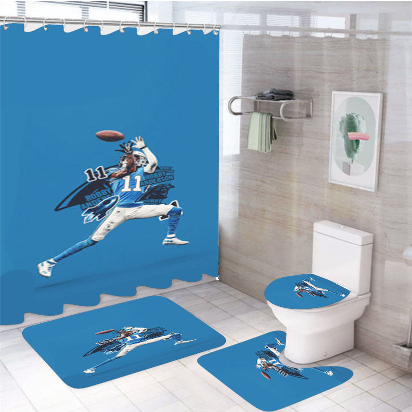 Robby Anderson Carolina Panthers 4Pcs Bathroom Set Shower Curtain