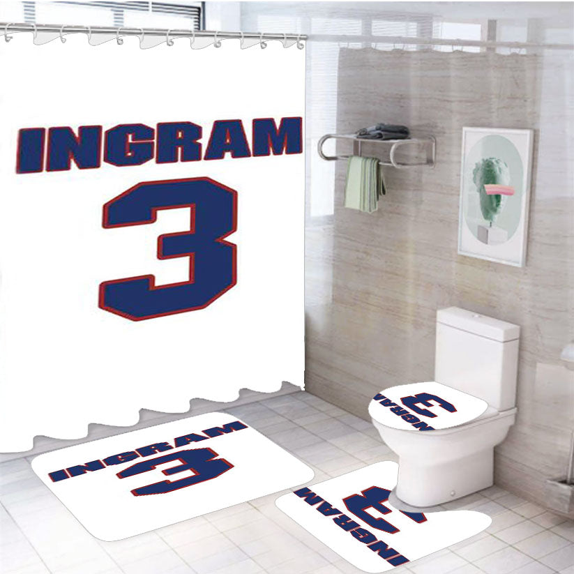 Ron Ingram National Hockey 4Pcs Bathroom Set Shower Curtain
