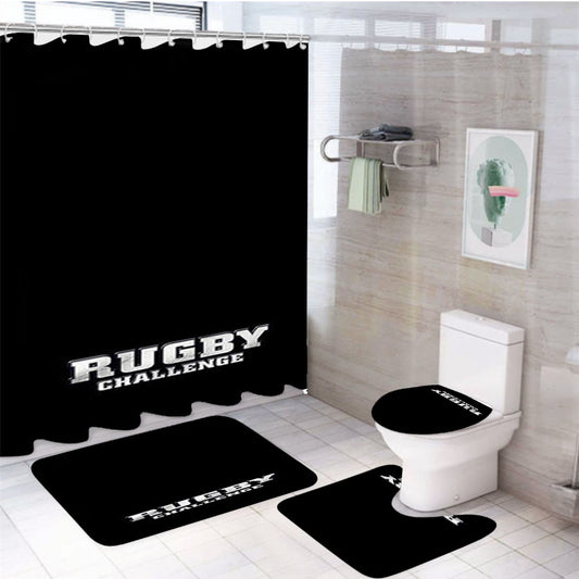 Rugby Challenge 4Pcs Bathroom Set Shower Curtain