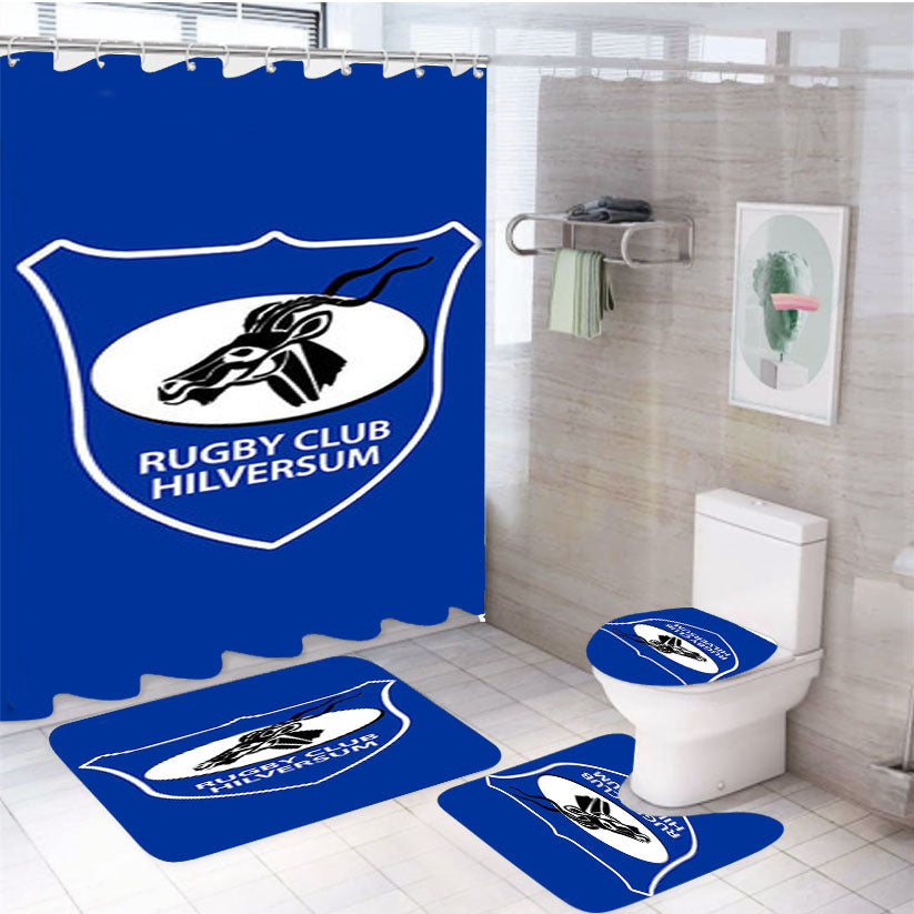 Rugby Club Hilversum Logo Blue 4Pcs Bathroom Set Shower Curtain