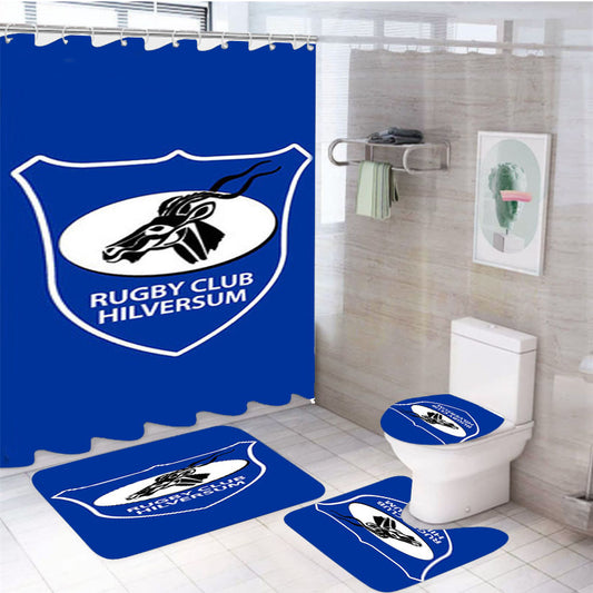 Rugby Club Hilversum Logo Blue 4Pcs Bathroom Set Shower Curtain