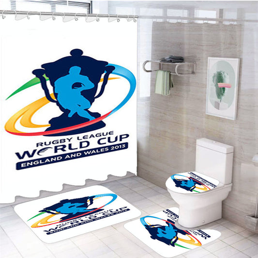 Rugby League Logo 4Pcs Bathroom Set Shower Curtain