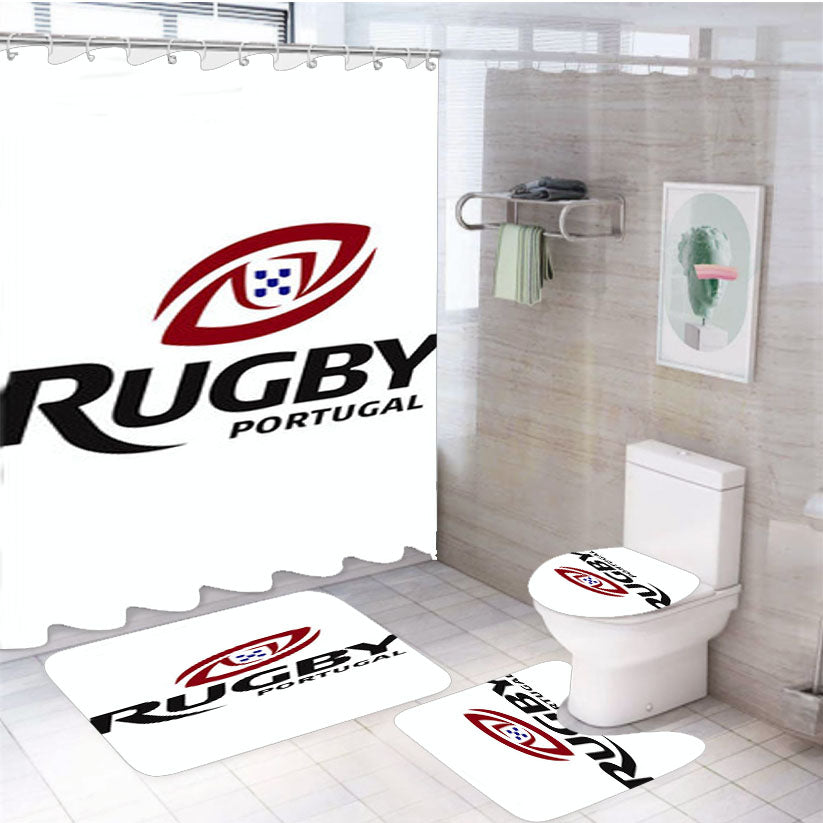 Rugby Portugal Logo 4Pcs Bathroom Set Shower Curtain