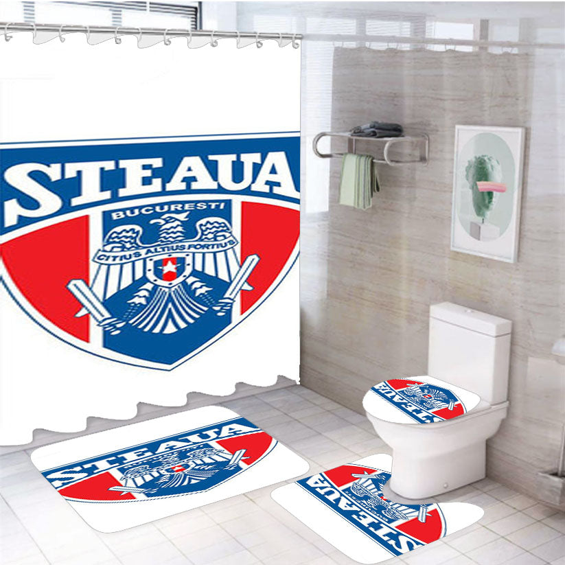Rugby Steaua Logo 4Pcs Bathroom Set Shower Curtain
