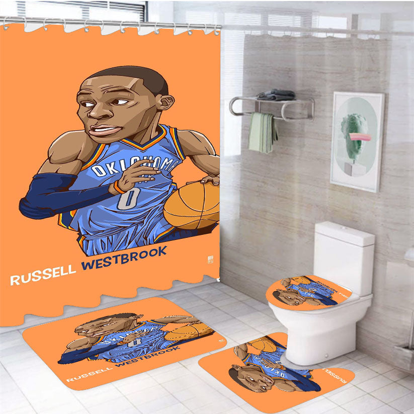 Russell Westbook 4Pcs Bathroom Set Shower Curtain