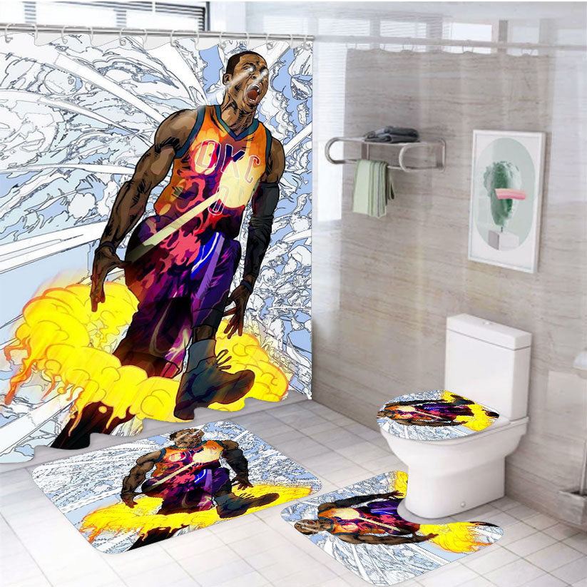 Russell Westbrook Art 4Pcs Bathroom Set Shower Curtain