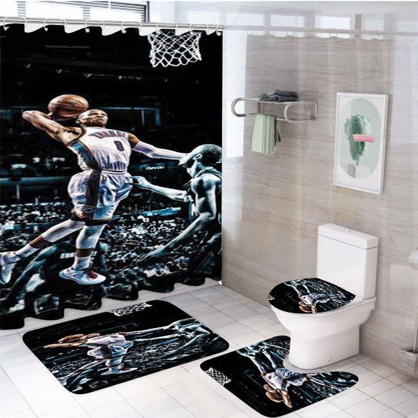 Russell Westbrook Paint Dunk 4Pcs Bathroom Set Shower Curtain
