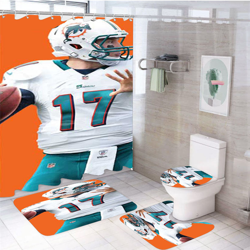 Ryan Tannehill Orange 4Pcs Bathroom Set Shower Curtain
