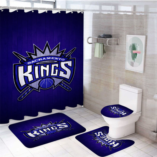 Sacramento Kings Hardwood 2 4Pcs Bathroom Set Shower Curtain