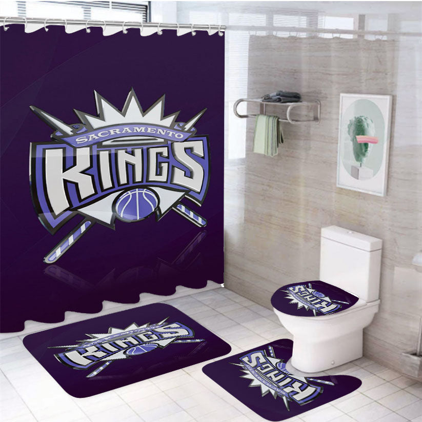 Sacramento Kings Team Logo 4Pcs Bathroom Set Shower Curtain