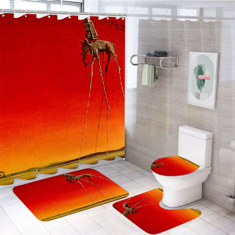 Salvador Dali The Elephants 4Pcs Bathroom Set Shower Curtain