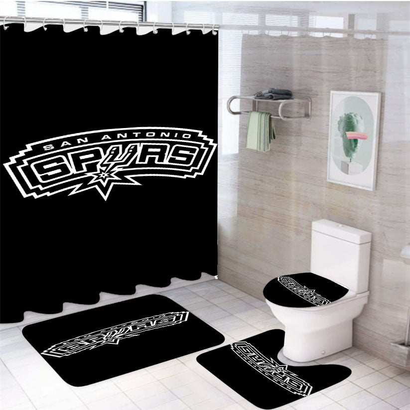 San Antonio Spurs 4Pcs Bathroom Set Shower Curtain