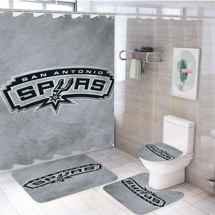 San Antonio Spurs Symbol 4Pcs Bathroom Set Shower Curtain