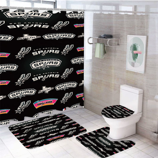 San Antonio Spurs Symbols 5 4Pcs Bathroom Set Shower Curtain