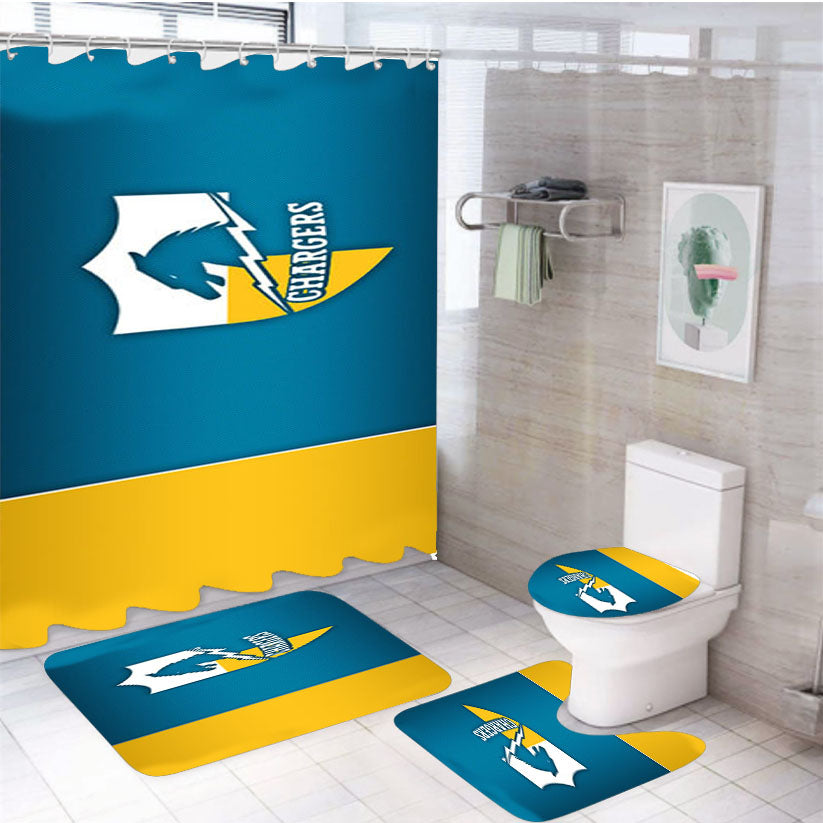 San Diego Chargers Logo Horse 4Pcs Bathroom Set Shower Curtain