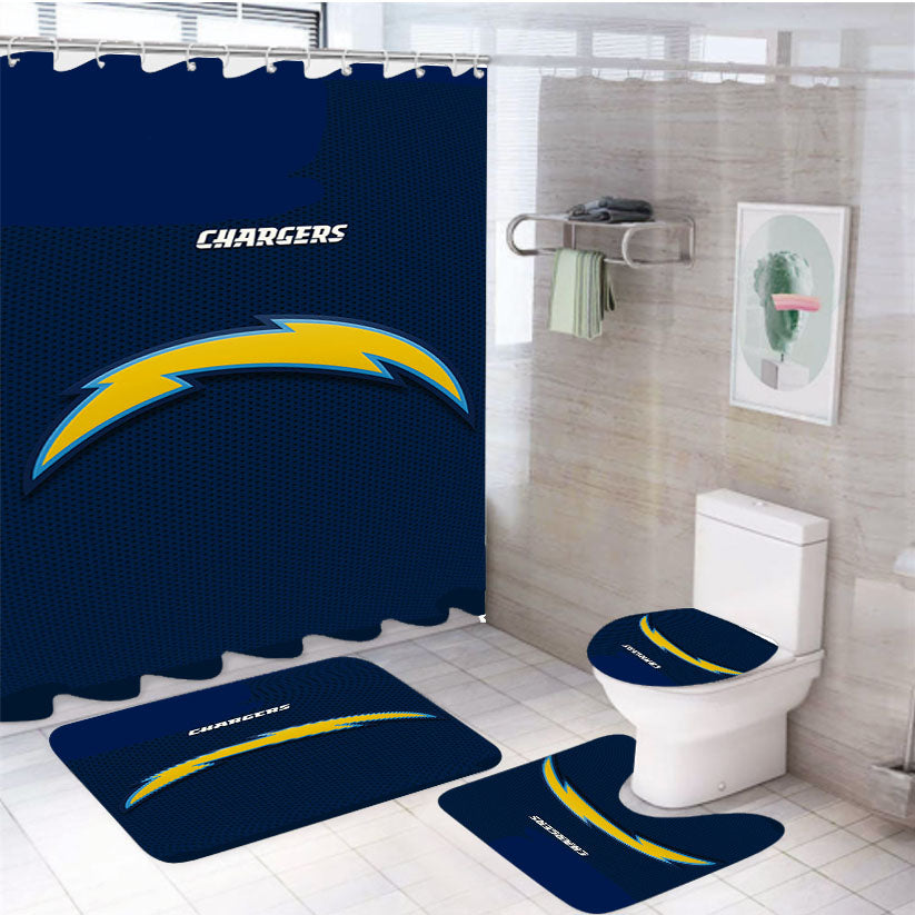 San Diego Chargers Nfl 4Pcs Bathroom Set Shower Curtain