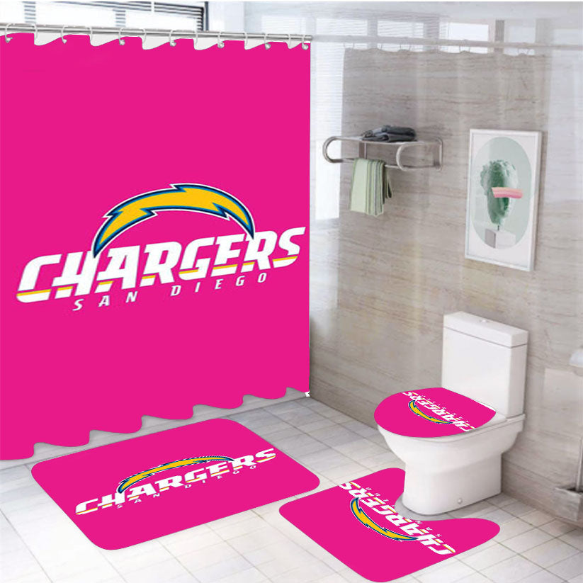 San Diego Chargers Pink 4Pcs Bathroom Set Shower Curtain