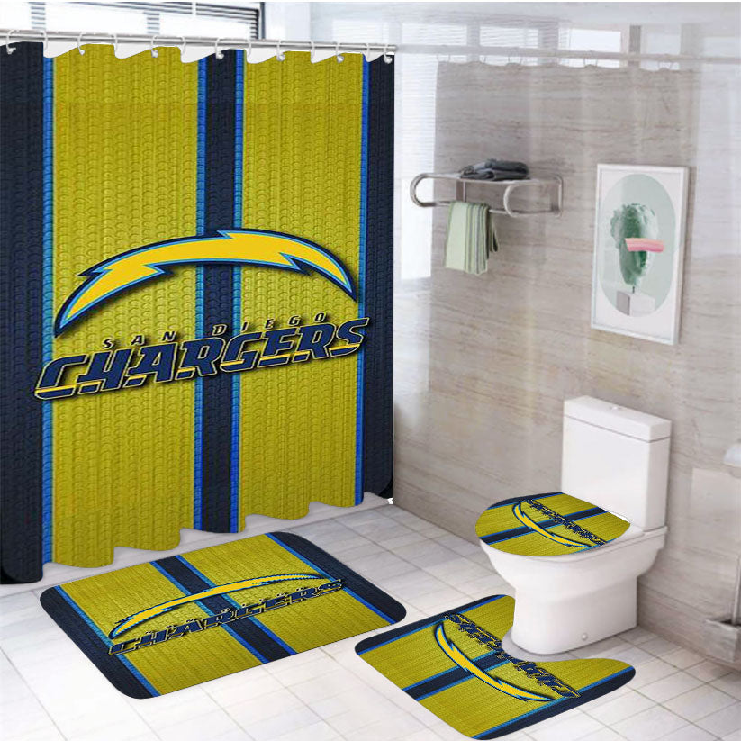San Diego Chargers Symbol 4Pcs Bathroom Set Shower Curtain