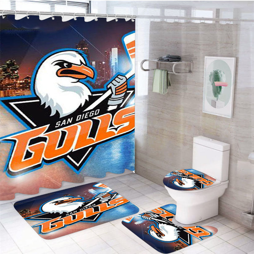 San Diego Gulls 4Pcs Bathroom Set Shower Curtain