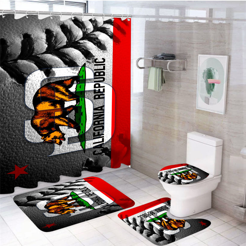 San Diego Padres California Republic 4Pcs Bathroom Set Shower Curtain