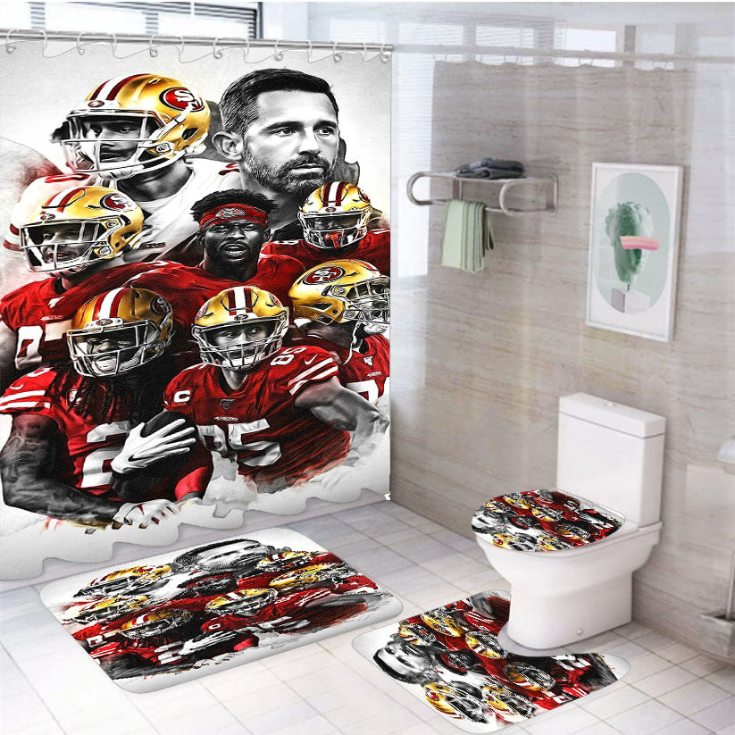 San Fran 49Ers 2019, 2017 4Pcs Bathroom Set Shower Curtain
