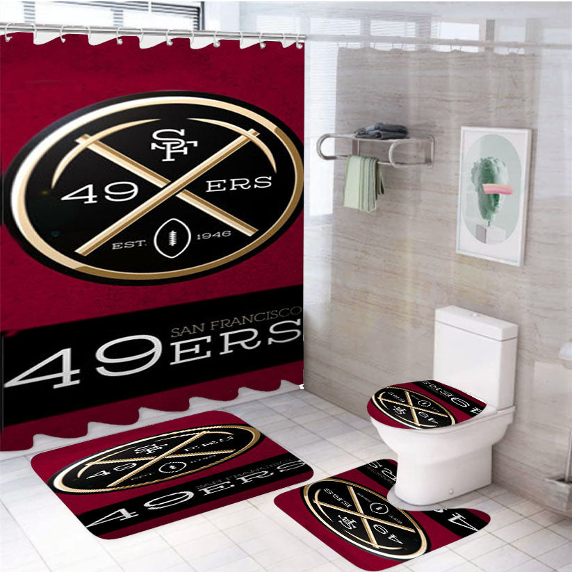 San Francisco 49Ers 4Pcs Bathroom Set Shower Curtain