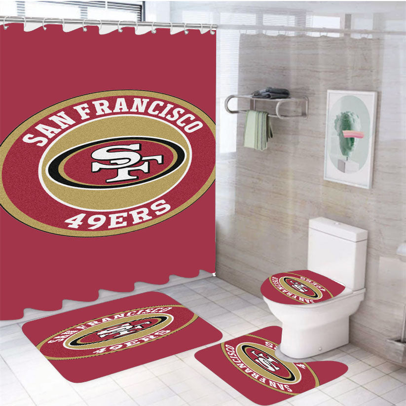 San Francisco 49Ers Logo 4Pcs Bathroom Set Shower Curtain
