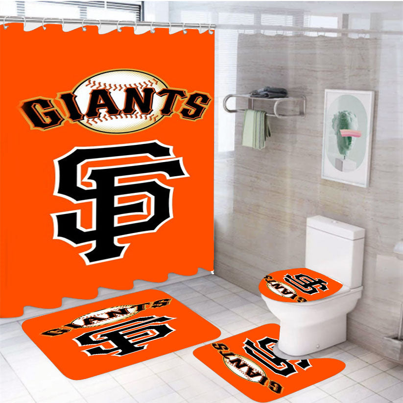 San Francisco Giants 4Pcs Bathroom Set Shower Curtain
