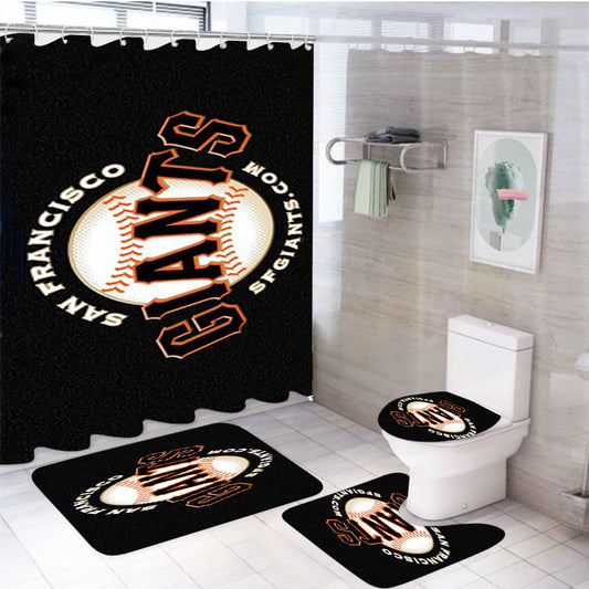 San Francisco Giants 2 4Pcs Bathroom Set Shower Curtain
