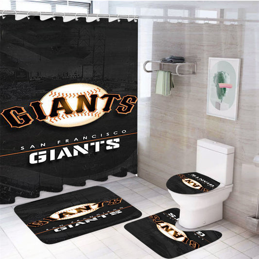 San Francisco Giants Baseball 3 4Pcs Bathroom Set Shower Curtain