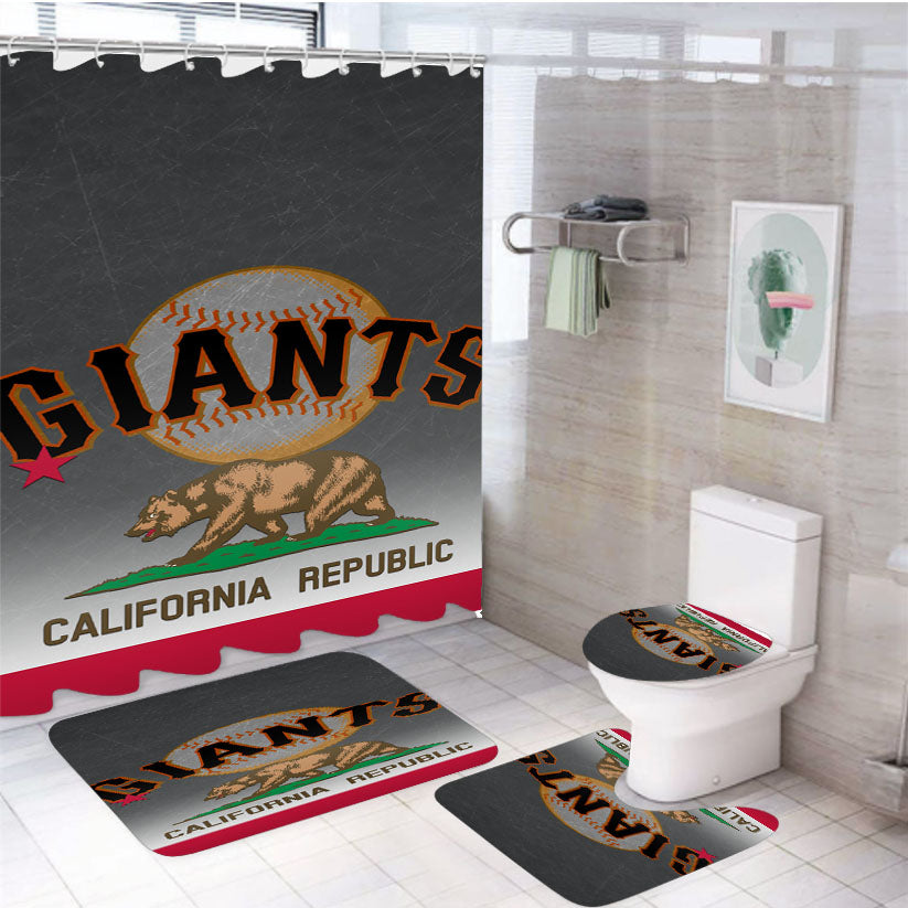 San Francisco Giants California Republic 4Pcs Bathroom Set Shower Curtain