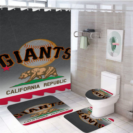 San Francisco Giants California Republic 4Pcs Bathroom Set Shower Curtain